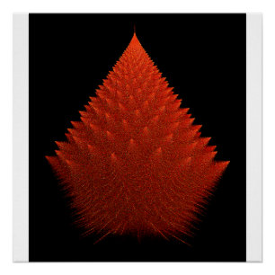 Spiky Red "Tree" Fractal With Spikes Poster