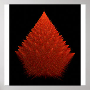 Spiky Red "Tree" Fractal With Spikes Poster