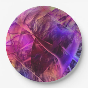 Spiky Shiny Faux Glass Texture Abstract Design Paper Plate