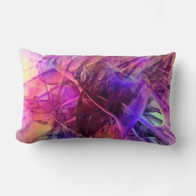 Spiky Shiny Glass Shards Abstract Design Lumbar Cushion (Front)