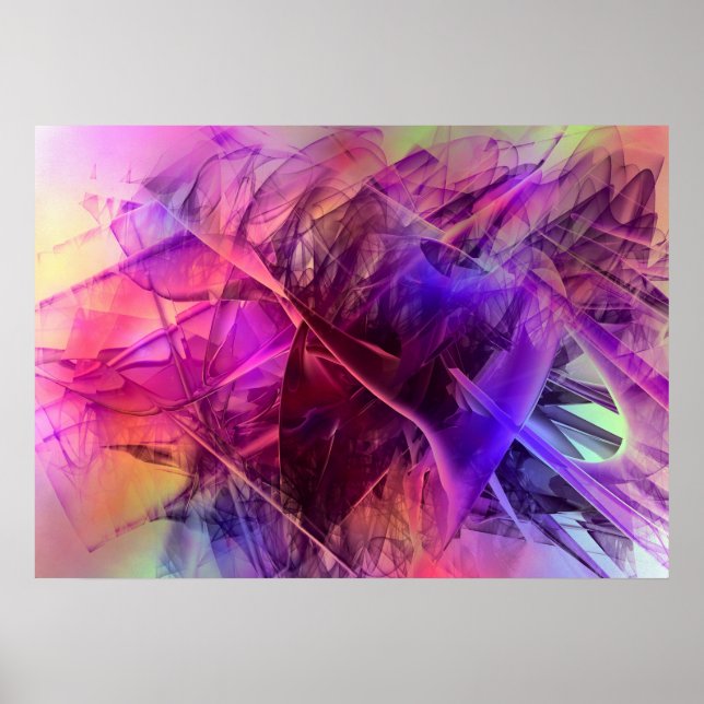 Spiky Shiny Glass Shards Abstract Design Poster (Front)
