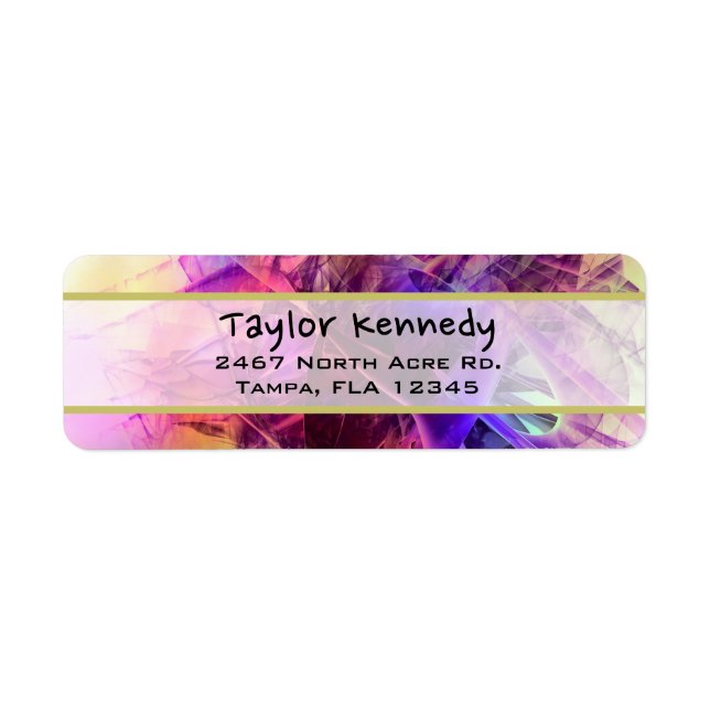 Spiky Shiny Glass Shards Abstract Design Return Address Label (Front)