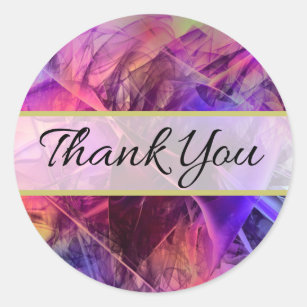 Spiky Shiny Glass Shards Abstract Design Thank You Classic Round Sticker