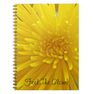 Spiky Yellow Dahlia Close-Up Photograph Notebook