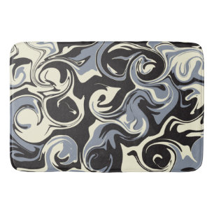 Spill - Black, Grey and Cream Bath Mat