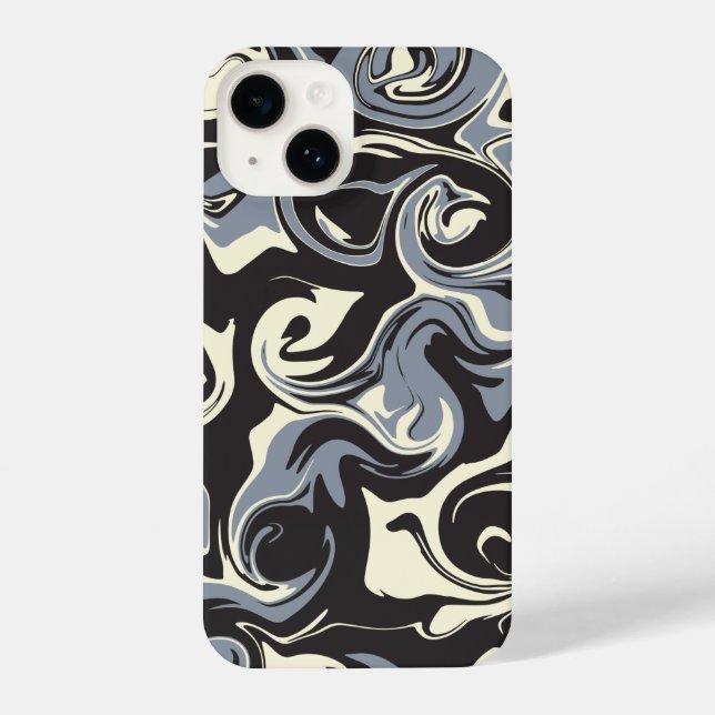 Spill - Black, Grey and Cream iPhone Case (Back)