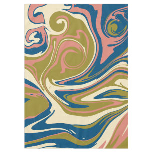 Spill - Blue, Olive Green, Pink and Cream Tablecloth