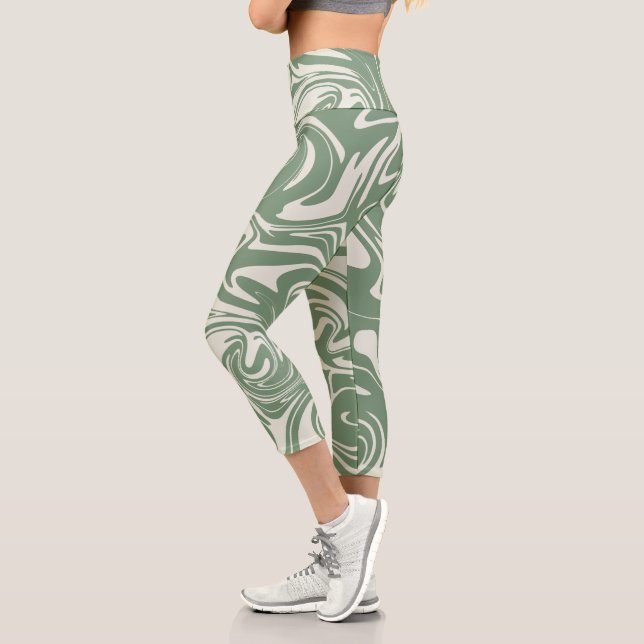 Spill - Green Capri Leggings (Left)