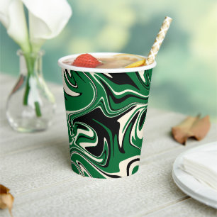 Spill - Green, Cream and Black Paper Cups