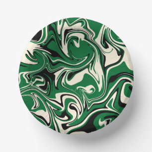 Spill - Green, Cream and Black Paper Plate