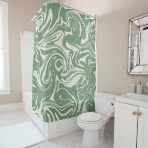Spill - Green Shower Curtain