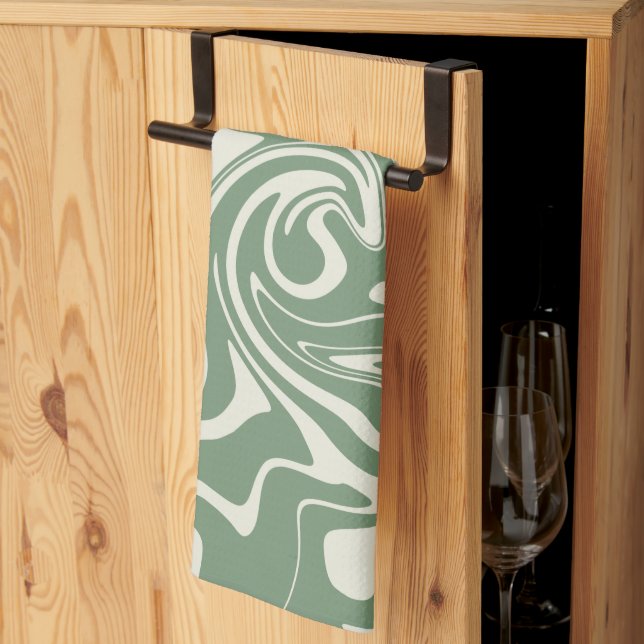 Spill - Green Tea Towel (Thirds Fold)