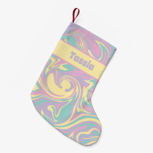 Spill in Pink, Yellow, Purple and Green Small Christmas Stocking