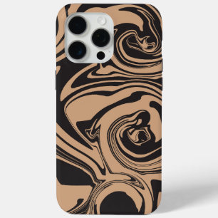 Spill in Tan and Black retro, marble swirl iPhone 15 Pro Max Case