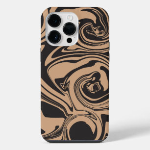 Spill in Tan and Black retro, marble swirl iPhone 14 Pro Max Case