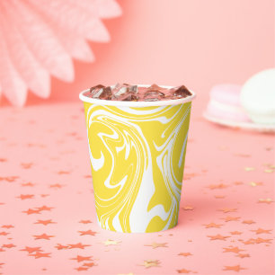 Spill - Lemon Yellow and White Paper Cups