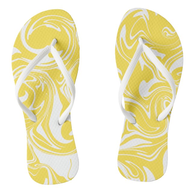 Spill - Lemon Yellow and White  Thongs (Footbed)