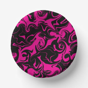 Spill - Magenta and Black Paper Plate
