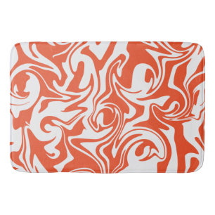Spill - Orange and White Bath Mat