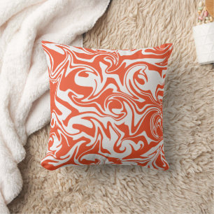 Spill - Orange and White Cushion