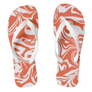 Spill - Orange and White Thongs