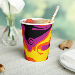 Spill - Orange, Black, Pink and Yellow Paper Cups