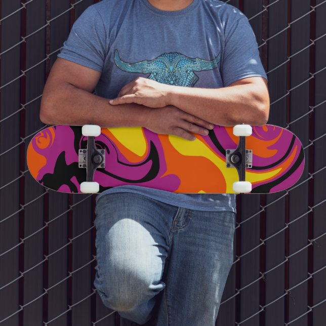 Spill - Orange, Black, Pink and Yellow Skateboard (Outdoor 3)