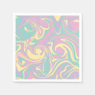 Spill - Pastel Pink, Yellow, Purple and Green Napkin