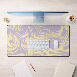 Spill - Pastel Yellow and Purple Desk Mat