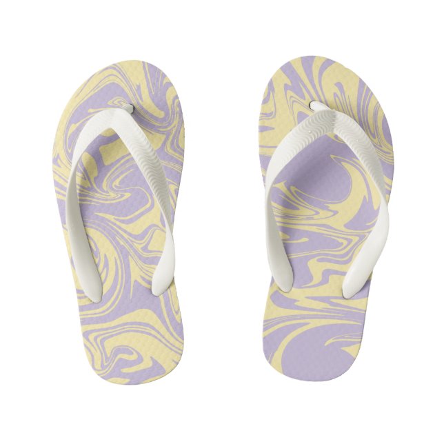 Spill - Pastel Yellow and Purple Kid's Thongs (Footbed)