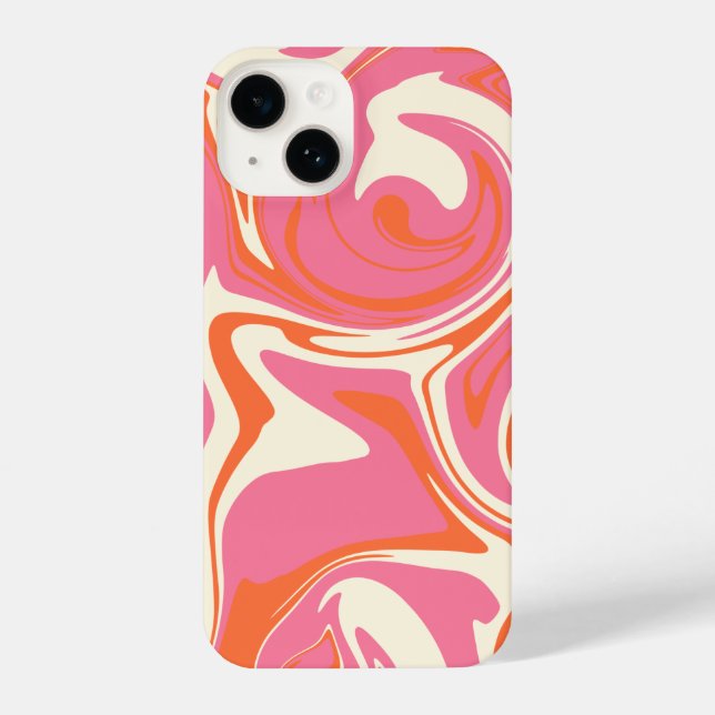 Spill - Pink, Orange and Cream iPhone Case (Back)