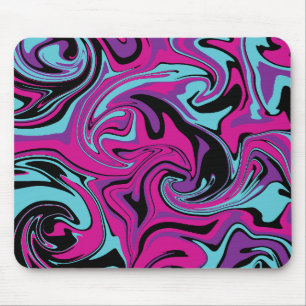 Spill - Pink, Purple, Blue and Black Mouse Pad