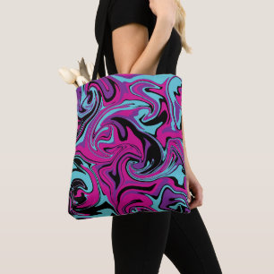 Spill - Pink, Purple, Blue and Black Tote Bag