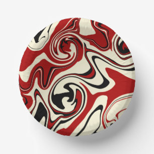 Spill - Red & Cream Paper Plate
