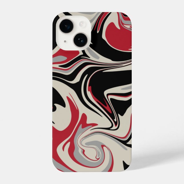 Spill - Red, Grey, Black and Bone White iPhone Case (Back)