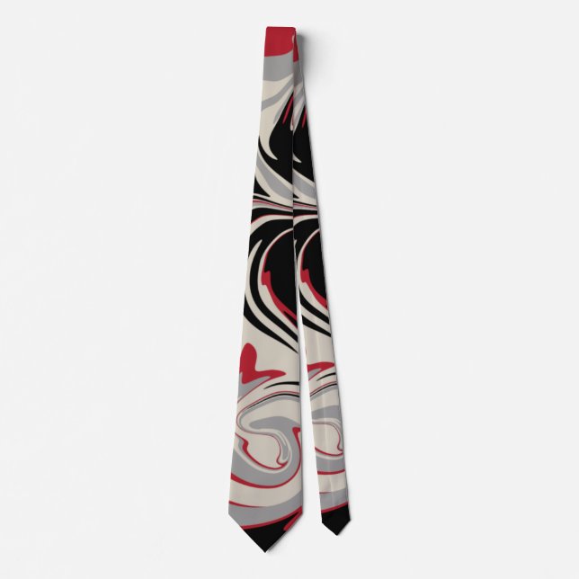 Spill - Red, Grey, Black and Bone White Tie (Front)