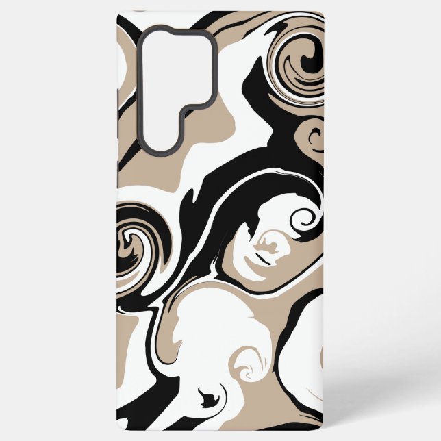 Spill - Taupe, Black and White Samsung Galaxy S22 Ultra Case (Back)