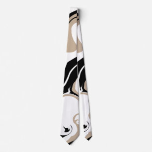 Spill - Taupe, Black and White Tie