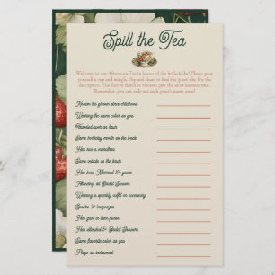 Spill the Tea: Bridal Shower Mix and Mingle Game