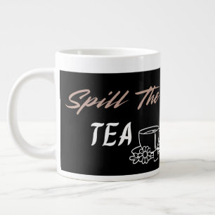 Spill the Tea Cute Aesthetic Birthday Gift for Her Large Coffee Mug