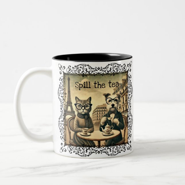 Spill the tea Two-Tone coffee mug (Left)