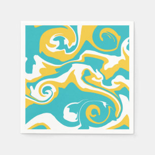 Spill - Turquoise and Yellow Napkin