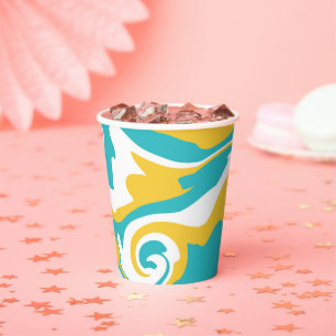 Spill - Turquoise and Yellow Paper Cups