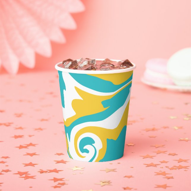 Spill - Turquoise and Yellow Paper Cups (Insitu)