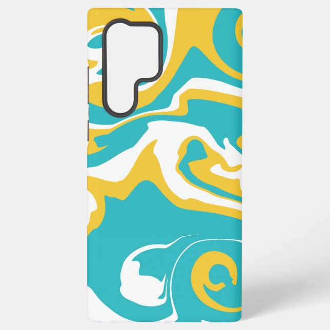 Spill - Turquoise and Yellow Samsung Galaxy S22 Ultra Case (Back)