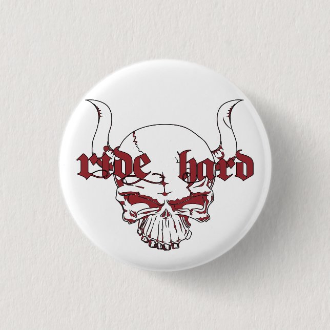 spilla Ride Hard diametro 3cm 3 Cm Round Badge (Front)