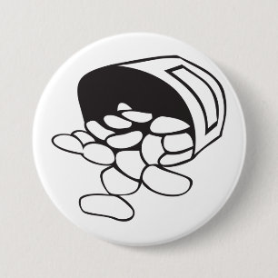 Spilled Beans Black and White Outline 7.5 Cm Round Badge