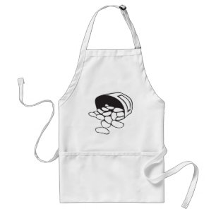 Spilled Beans Black and White Outline Standard Apron