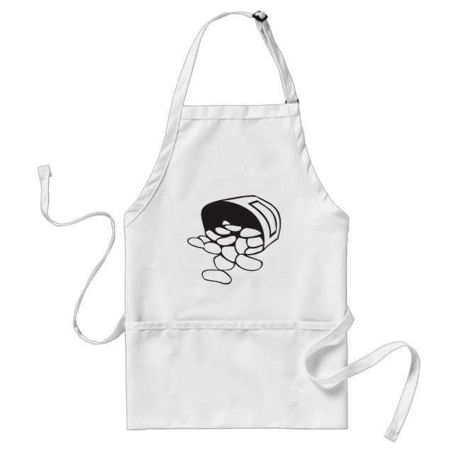 Spilled Beans Black and White Outline Standard Apron (Front)
