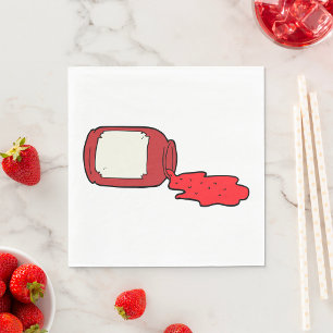 Spilled Jam Cute Red Jelly Jar Napkin